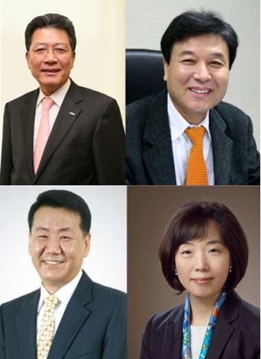 (왼쪽 상단)이성수 사장, 김동연 사장, 오흥주 사장, 유희원 사장