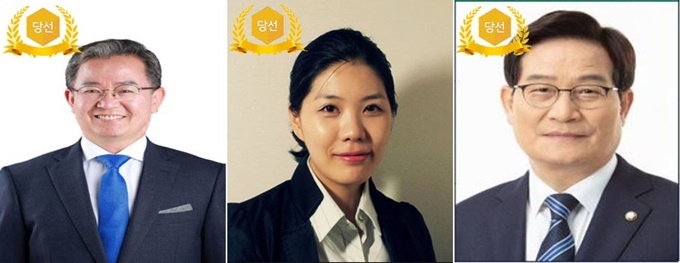 사진설명: (좌측부터) 이용빈, 신현영, 신동근 후보