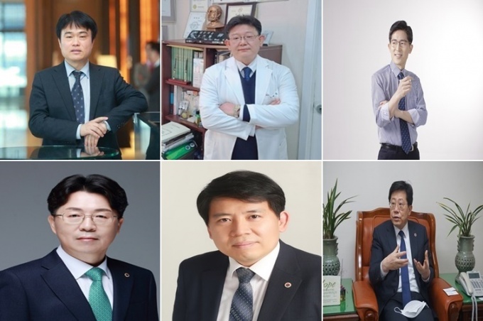 사진설명: (기호순, 시계방향으로) 임현택, 유태욱, 이필수, 박홍준, 이동욱, 김동석 후보 등.